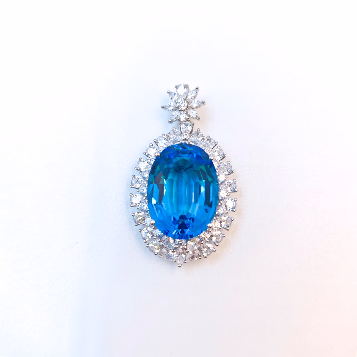 Natural European Swiss Blue Pendant