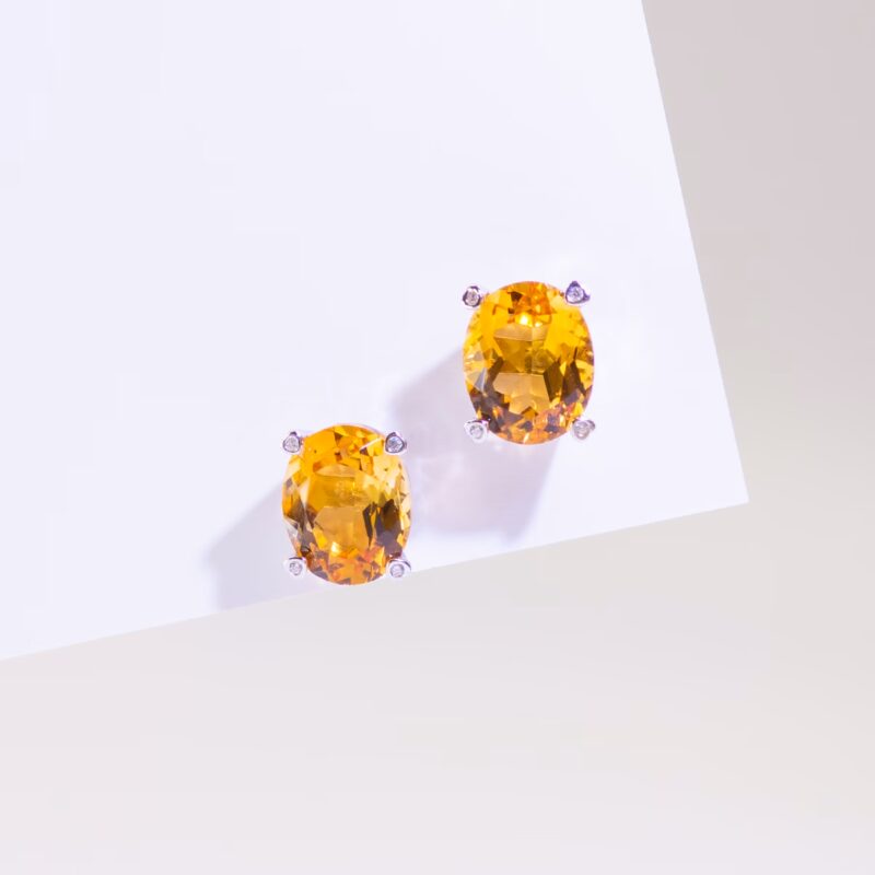 Citrine Earrings Sterling Silver