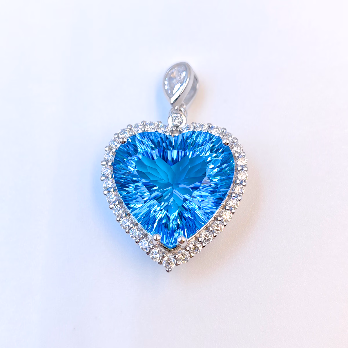 Heart of the Ocean-Swiss Blue Heart Topaz Pendant Sterling Silver