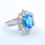Natural Swiss Blue Hexagram Star Ring