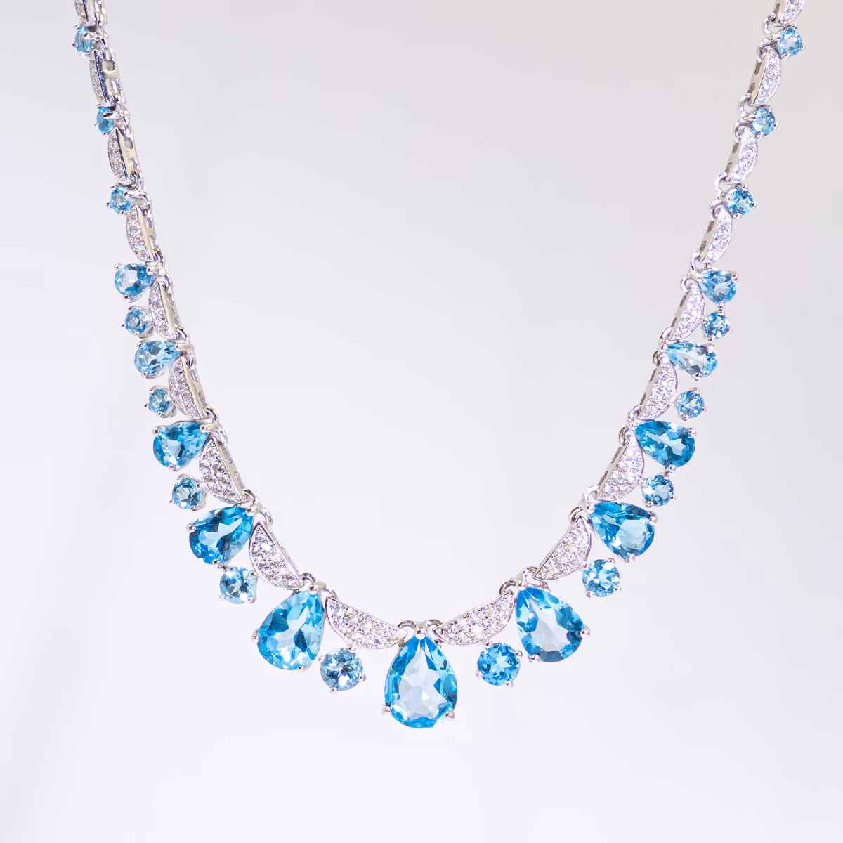 Natural Swiss Blue Small Necklace
