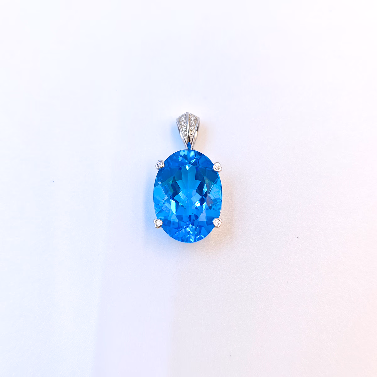 Natural Swiss Blue Pigeon Egg Pendant