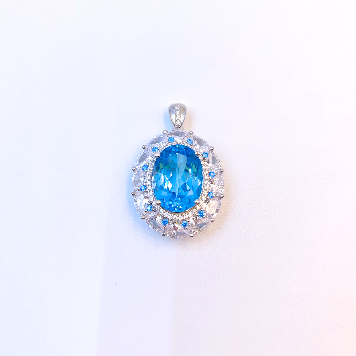 Natural European Swiss Blue Pendant