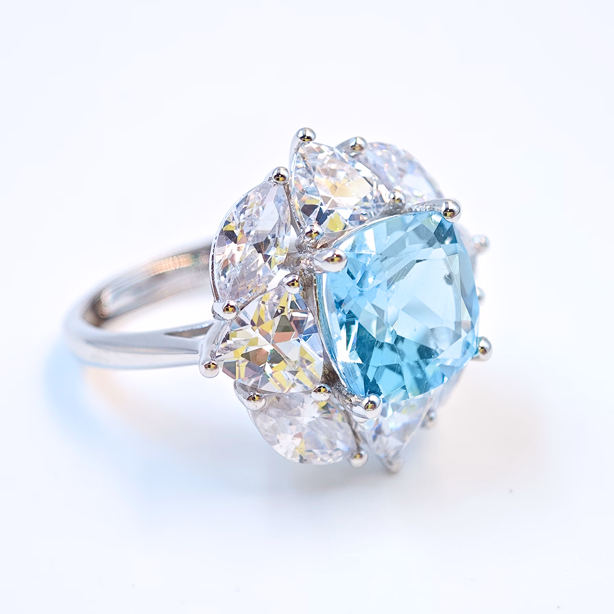 Natural Sky Blue High Gloss Ring